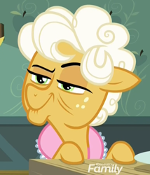 Size: 772x903 | Tagged: safe, screencap, character:goldie delicious, species:earth pony, species:pony, episode:going to seed, g4, my little pony: friendship is magic, cropped, female, mare, raised eyebrow, sassy, shit eating grin, solo