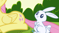 Size: 1280x720 | Tagged: safe, screencap, character:angel bunny, character:fluttershy, episode:the cutie mark chronicles, g4, my little pony: friendship is magic