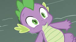 Size: 1920x1072 | Tagged: safe, screencap, character:spike, species:dragon, episode:triple threat, g4, my little pony: friendship is magic, male, on back, solo