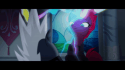 Size: 1280x720 | Tagged: safe, screencap, character:grubber, character:tempest shadow, my little pony: the movie (2017), angry, animated, canterlot castle, close-up, dubbing, glare, japanese, japanese dub, sound, webm