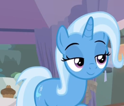 Size: 562x482 | Tagged: safe, screencap, character:trixie, species:pony, episode:student counsel, cropped, lidded eyes, solo