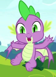 Size: 434x595 | Tagged: safe, screencap, character:spike, species:dragon, episode:a matter of principals, g4, my little pony: friendship is magic, claws, cropped, cute, flying, male, solo, spikabetes, toes, waving, winged spike, wings