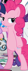 Size: 276x704 | Tagged: safe, official, screencap, character:pinkie pie, character:rarity, character:twilight sparkle, character:twilight sparkle (alicorn), species:alicorn, species:earth pony, species:pony, species:unicorn, badass, bipedal, cropped, female, fresh princess and friends' poses, fresh princess of friendship, graffiti, hasbro, lidded eyes, mare, parody, pose, smiling, smug, smugpie, solo focus, swag, the fresh prince of bel-air