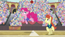 Size: 1280x720 | Tagged: safe, screencap, character:pinkie pie, character:sweet strike, species:earth pony, species:pony, episode:common ground, g4, my little pony: friendship is magic, background pony, buckball