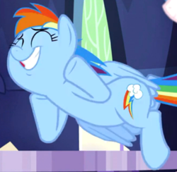 Size: 463x451 | Tagged: safe, screencap, character:rainbow dash, species:pegasus, species:pony, episode:between dark and dawn, g4, my little pony: friendship is magic, awesome face, cropped, so awesome, solo