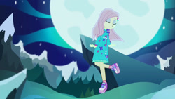 Size: 2048x1152 | Tagged: safe, screencap, character:fluttershy, episode:the last drop, g4, my little pony:equestria girls, shoes, sneakers, solo, the last drop: fluttershy