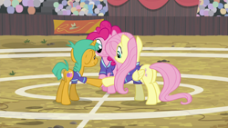 Size: 1280x720 | Tagged: safe, screencap, character:fluttershy, character:pinkie pie, character:snails, species:earth pony, species:pegasus, species:pony, episode:common ground, g4, my little pony: friendship is magic, butt, plot, team ponyville