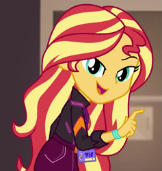 Size: 651x686 | Tagged: safe, screencap, character:sunset shimmer, episode:how to backstage, g4, my little pony:equestria girls, cropped, looking at you, looking back, looking back at you, solo
