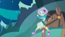 Size: 1879x1078 | Tagged: safe, screencap, character:fluttershy, episode:the last drop, g4, my little pony:equestria girls, clothing, horse, moon, shoes, sneakers, the last drop: fluttershy
