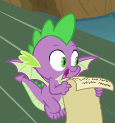 Size: 628x670 | Tagged: safe, screencap, character:spike, species:dragon, episode:between dark and dawn, g4, my little pony: friendship is magic, claws, cropped, flying, male, shocked, solo, winged spike, wings