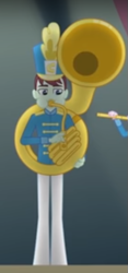 Size: 285x608 | Tagged: safe, screencap, my little pony:equestria girls, cropped, low quality, musical instrument, puffy cheeks, solo focus, sousaphone, tuba