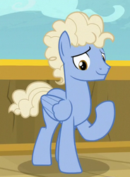 Size: 302x410 | Tagged: safe, screencap, character:chain letter, character:well wisher, species:pegasus, species:pony, episode:once upon a zeppelin, g4, my little pony: friendship is magic, background pony, cropped, male, raised hoof, solo, stallion
