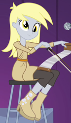 Size: 286x495 | Tagged: safe, screencap, character:derpy hooves, equestria girls:rainbow rocks, g4, my little pony:equestria girls, cropped, musical instrument, musical saw, solo