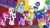 Size: 1920x1080 | Tagged: safe, screencap, character:applejack, character:fluttershy, character:pinkie pie, character:princess celestia, character:princess luna, character:rainbow dash, character:rarity, character:silver sable, character:spike, character:twilight sparkle, character:twilight sparkle (alicorn), species:alicorn, species:dragon, species:pony, episode:between dark and dawn, g4, my little pony: friendship is magic, backpack, female, guardsmare, magic, mane seven, mane six, mare, night guard, night guard armor, royal guard, scroll, winged spike