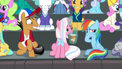 Size: 1920x1080 | Tagged: safe, screencap, character:clear sky, character:quibble pants, character:rainbow dash, species:pony, episode:common ground, g4, my little pony: friendship is magic