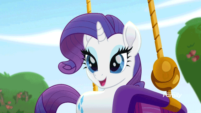 Size: 640x360 | Tagged: safe, screencap, character:rarity, species:pony, species:unicorn, friendship is magic: rainbow roadtrip, g4, my little pony: friendship is magic, animated, discovery family logo, eyeshadow, female, gif, lidded eyes, makeup, mare, slideshow, smiling, solo