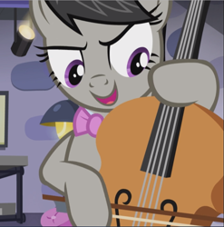 Size: 929x940 | Tagged: safe, screencap, character:octavia melody, species:pony, episode:slice of life, g4, my little pony: friendship is magic, >:d, cello, cropped, musical instrument, open mouth, playing instrument, solo
