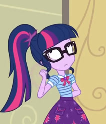 Size: 652x767 | Tagged: safe, screencap, character:twilight sparkle, character:twilight sparkle (scitwi), species:eqg human, episode:best trends forever, g4, my little pony:equestria girls, best trends forever: pinkie pie, clothing, cropped, cyoa, female, geode of telekinesis, magical geodes, solo