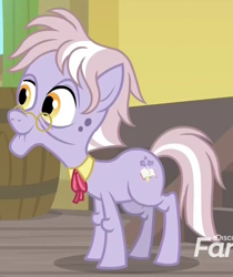Size: 500x595 | Tagged: safe, screencap, character:dusty pages, species:earth pony, species:pony, episode:the point of no return, g4, my little pony: friendship is magic, cropped, discovery family logo, female, glasses, mare, pince-nez, solo