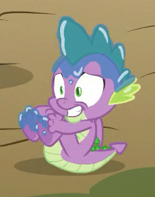 Size: 225x285 | Tagged: safe, screencap, character:spike, species:dragon, episode:between dark and dawn, g4, my little pony: friendship is magic, animated, cropped, fetal position, gif, male, saliva on feet, solo, traumatized, wet spike, winged spike