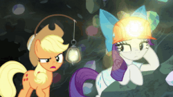 Size: 1920x1080 | Tagged: safe, screencap, character:applejack, character:rarity, species:earth pony, species:pony, species:unicorn, episode:dragon dropped, g4, my little pony: friendship is magic, 200% mad, angry, angry horse noises, animated, applejack's hat, clothing, cowboy hat, grumpy, hat, horse noises, implied spike, sound, unamused, uvula, webm