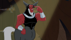 Size: 1280x720 | Tagged: safe, screencap, character:lord tirek, species:centaur, episode:frenemies, g4, my little pony: friendship is magic, male, nose piercing, nose ring, piercing, pointing at self, solo