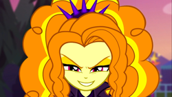 Size: 1912x1080 | Tagged: safe, screencap, character:adagio dazzle, equestria girls:sunset's backstage pass, g4, my little pony:equestria girls, close-up, evil grin, female, grin, looking at you, smiling, solo