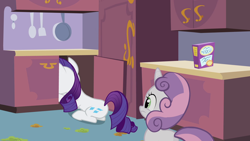 Size: 1920x1080 | Tagged: safe, screencap, character:rarity, character:sweetie belle, species:pony, species:unicorn, episode:sisterhooves social, g4, my little pony: friendship is magic, kitchen