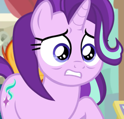 Size: 1119x1080 | Tagged: safe, screencap, character:starlight glimmer, character:sunburst, species:pony, species:unicorn, episode:a horse shoe-in, g4, my little pony: friendship is magic, about to cry, cropped, cute, female, glimmerbetes, imminent crying, male, mare, phyllis no!, raised hoof, sad, stallion, starlight glimmer is best facemaker