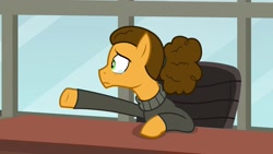 Size: 1920x1080 | Tagged: safe, screencap, character:cheese sandwich, species:earth pony, species:pony, episode:the last laugh, g4, my little pony: friendship is magic, alternate hairstyle, clothing, crying, male, solo, stallion, sweater, turtleneck