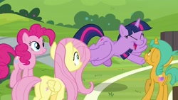 Size: 1920x1080 | Tagged: safe, screencap, character:fluttershy, character:pinkie pie, character:snails, character:twilight sparkle, character:twilight sparkle (alicorn), species:alicorn, species:pony, episode:2-4-6 greaaat
