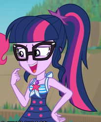 Size: 548x664 | Tagged: safe, screencap, character:twilight sparkle, character:twilight sparkle (scitwi), species:eqg human, episode:friendship math, g4, my little pony:equestria girls, clothing, cropped, female, geode of telekinesis, magical geodes, sleeveless, solo, swimsuit