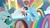 Size: 1920x1080 | Tagged: safe, screencap, character:ocellus, character:rainbow dash, species:changedling, species:changeling, species:pony, species:reformed changeling, episode:2-4-6 greaaat, cap, clothing, hat, school of friendship, wings