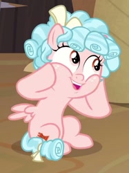 Size: 535x714 | Tagged: safe, screencap, character:cozy glow, species:pony, episode:the summer sun setback, g4, my little pony: friendship is magic, cheek squish, cropped, solo, squishy cheeks