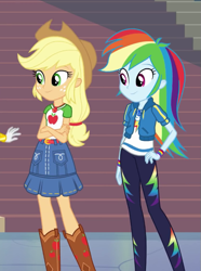 Size: 497x667 | Tagged: safe, artist:brightstar40k, screencap, character:applejack, character:rainbow dash, episode:fluttershy's butterflies, g4, my little pony:equestria girls, cropped