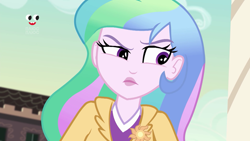 Size: 1912x1080 | Tagged: safe, screencap, character:princess celestia, character:principal celestia, equestria girls:holidays unwrapped, g4, my little pony:equestria girls, angry, blizzard or bust, celestia is not amused, female, plusplus, unamused