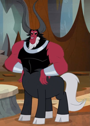 Size: 721x1012 | Tagged: safe, screencap, character:lord tirek, species:centaur, episode:the ending of the end, g4, my little pony: friendship is magic, leak, antagonist, cloven hooves, colored hooves, cropped, male, nose piercing, nose ring, piercing, solo