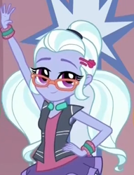 Size: 296x388 | Tagged: safe, screencap, character:sugarcoat, equestria girls:dance magic, g4, my little pony:equestria girls, cropped, cute, hand on hip, looking at you, smiling, solo, sugarcute