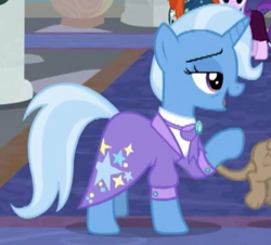 Size: 398x360 | Tagged: safe, screencap, character:starlight glimmer, character:sunburst, character:trixie, species:pony, species:unicorn, episode:the last problem, g4, my little pony: friendship is magic, clothing, cropped, female, guidance counselor, mare, older trixie, paws, solo focus, time skip, uniform