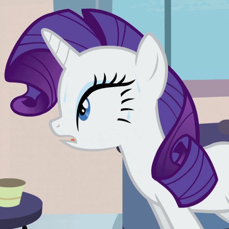 Size: 800x800 | Tagged: safe, screencap, character:rarity, species:pony, species:unicorn, episode:games ponies play, g4, my little pony: friendship is magic, animated, breathing, cropped, female, gif, invisible stallion, mare, nervous, open mouth, out of context, panting, solo, sweat