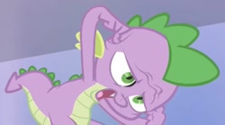 Size: 1187x659 | Tagged: safe, screencap, character:spike, episode:equestria games, g4, my little pony: friendship is magic, plugging ears, solo, wrinkles