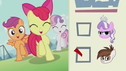 Size: 1280x720 | Tagged: safe, screencap, character:apple bloom, character:diamond tiara, character:pipsqueak, character:scootaloo, character:sweetie belle, species:earth pony, species:pegasus, species:pony, species:unicorn, episode:crusaders of the lost mark, g4, my little pony: friendship is magic, cutie mark crusaders, election, photo, voting