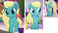 Size: 330x190 | Tagged: safe, screencap, species:earth pony, species:pony, my little pony: the movie (2017), background pony, bow, chocolate apple, collage, cornsilk, cropped, female, hair bow, mane bow, mare, picture for breezies, solo focus, unnamed pony