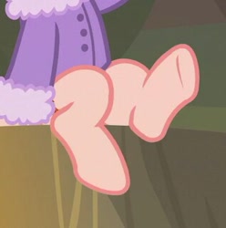 Size: 318x321 | Tagged: safe, screencap, character:cozy glow, species:pony, episode:frenemies, g4, my little pony: friendship is magic, cropped, hooves, legs, pictures of legs, solo, tree stump