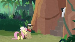 Size: 1920x1080 | Tagged: safe, screencap, character:biff, character:fluttershy, character:withers, species:pony, episode:daring doubt, g4, my little pony: friendship is magic, clothing, hat, henchmen
