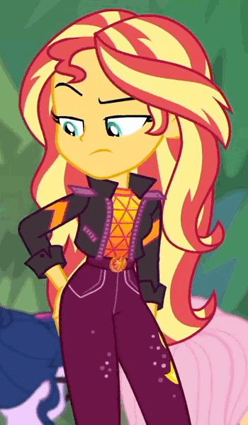 Size: 350x600 | Tagged: safe, screencap, character:fluttershy, character:sunset shimmer, character:twilight sparkle, character:twilight sparkle (scitwi), species:eqg human, equestria girls:sunset's backstage pass, g4, my little pony:equestria girls, animated, backstage pass, butt rub, butt touch, cropped, out of context, smooth as butter, solo focus, unamused