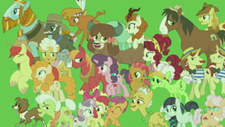 Size: 1920x1080 | Tagged: safe, screencap, character:apple bloom, character:apple rose, character:auntie applesauce, character:autumn blaze, character:babs seed, character:big mcintosh, character:braeburn, character:bright mac, character:burnt oak, character:cherry jubilee, character:coloratura, character:flam, character:flim, character:granny smith, character:little strongheart, character:pear butter, character:scootaloo, character:sweetie belle, character:trouble shoes, character:winona, character:yona, species:buffalo, species:dog, species:earth pony, species:kirin, species:pegasus, species:pony, species:unicorn, species:yak, episode:the last problem, g4, my little pony: friendship is magic, cat, cutie mark crusaders, female, flim flam brothers, male, mare, stallion