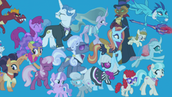 Size: 1920x1080 | Tagged: safe, screencap, character:berry punch, character:berryshine, character:capper dapperpaws, character:cheerilee, character:coco pommel, character:diamond tiara, character:fancypants, character:garble, character:ocellus, character:opalescence, character:photo finish, character:plaid stripes, character:princess ember, character:saffron masala, character:sassy saddles, character:silver spoon, character:zipporwhill, species:abyssinian, species:changedling, species:changeling, species:dragon, species:earth pony, species:pegasus, species:pony, species:reformed changeling, species:unicorn, episode:the last problem, g4, my little pony: friendship is magic, my little pony: the movie (2017), bloodstone scepter, cat, dragoness, female, male, mare, stallion, the magic of friendship grows