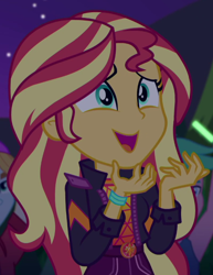 Size: 534x691 | Tagged: safe, screencap, character:sunset shimmer, episode:the last drop, g4, my little pony:equestria girls, cropped, fry lilac, lemon zack, offscreen character