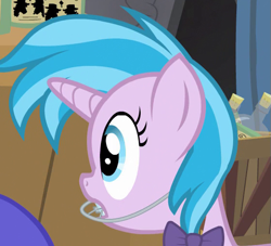 Size: 559x507 | Tagged: safe, screencap, character:air way, character:pearly whites, character:sea swirl, species:pony, episode:leap of faith, g4, my little pony: friendship is magic, braces, cropped, offscreen character, solo focus